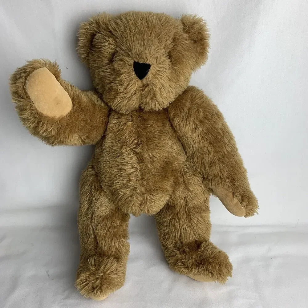 Vintage Authentic Vermont Teddy Bear Company Jointed With Brown‎ Signature Eyes